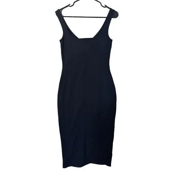 Reformation Dress Braun Sleeveless V-Neck Bodycon Midi Black Women's Size S - Picture 5 of 8